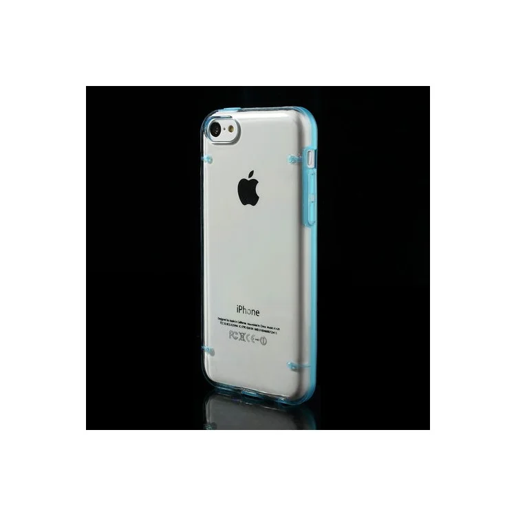 Blue for iPhone 5c Noctilucent Transparent PC & TPU Protective Hybrid Case
