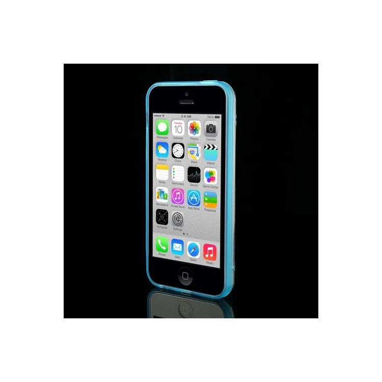 Blue for iPhone 5c Noctilucent Transparent PC & TPU Protective Hybrid Case