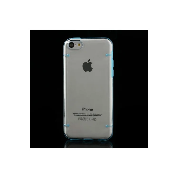 Blue for iPhone 5c Noctilucent Transparent PC & TPU Protective Hybrid Case