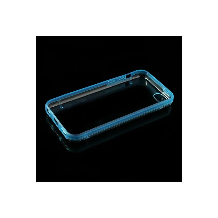 Blue for iPhone 5c Noctilucent Transparent PC & TPU Protective Hybrid Case