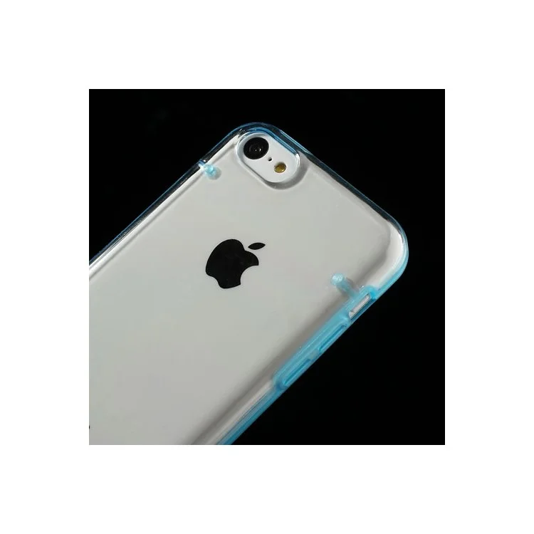 Blue for iPhone 5c Noctilucent Transparent PC & TPU Protective Hybrid Case