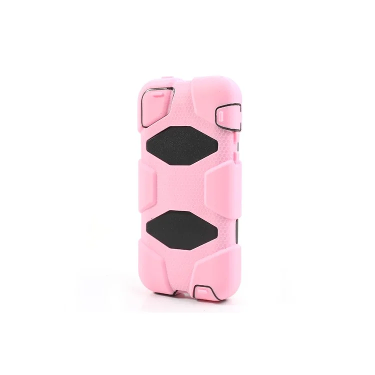 Anti-slip Belt Clip Holster Defender Hybrid Case for iPhone 5c - Black / Pink