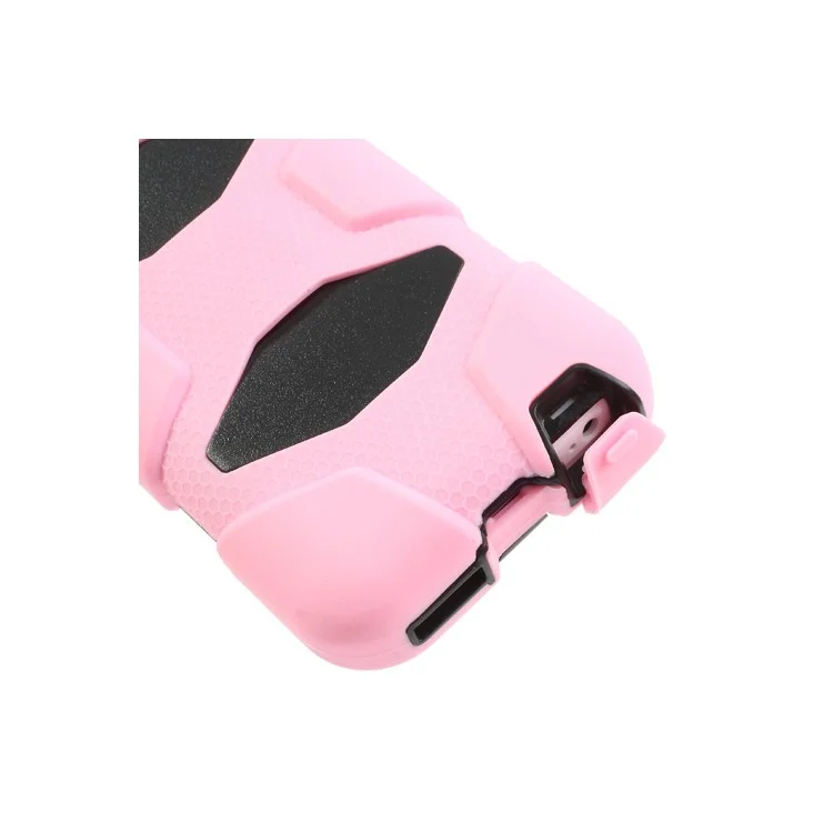 Anti-slip Belt Clip Holster Defender Hybrid Case for iPhone 5c - Black / Pink