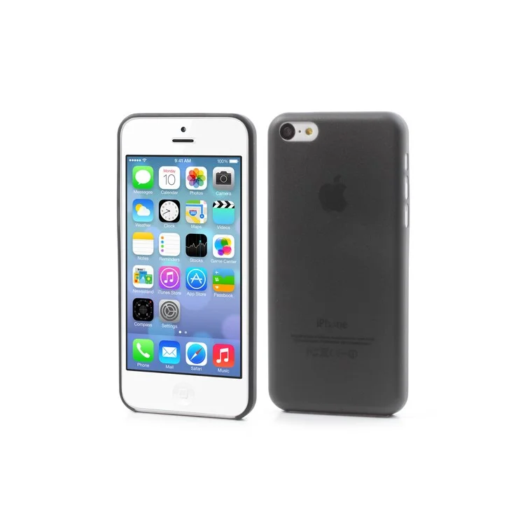 0.3mm Ultra Slim Hard Plastic Cover Case for iPhone 5C - Black