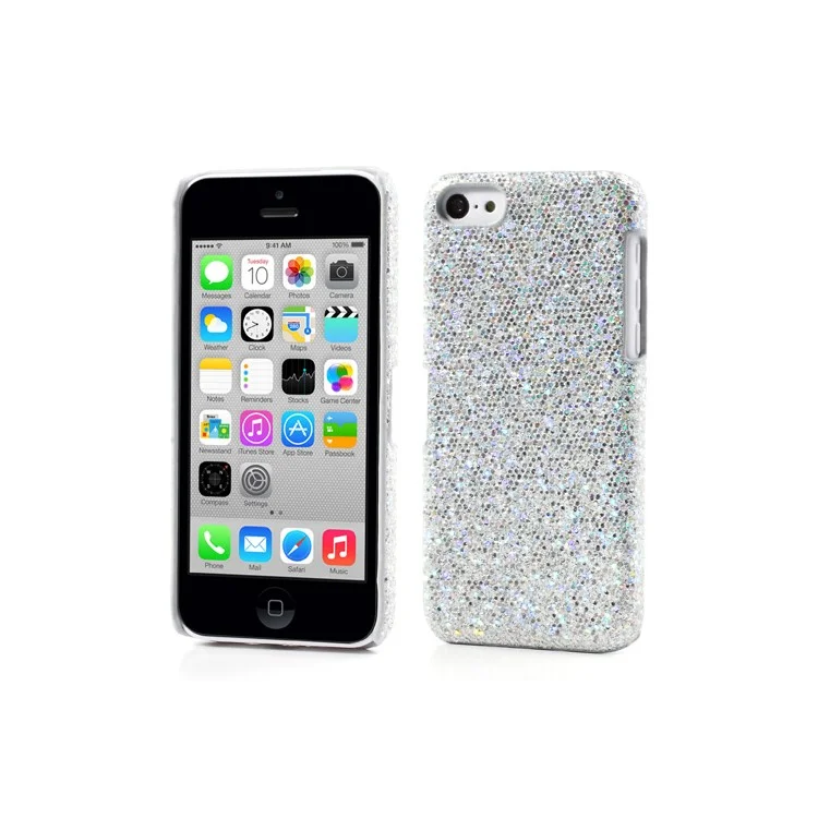 Silver Glittery Sequins Hard Case for iPhone 5c