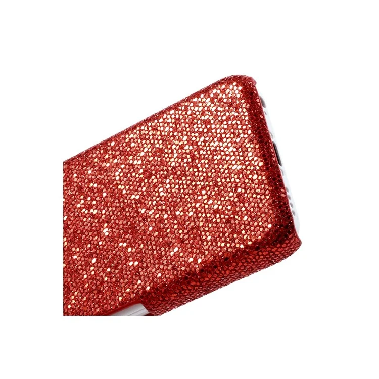 Red Glittery Sequins Leather Coated Hard Cover for iPhone 5c