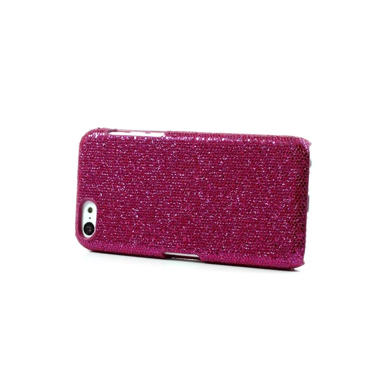 Rose Glittery Sequins Leather Coated Hard Case for iPhone 5c