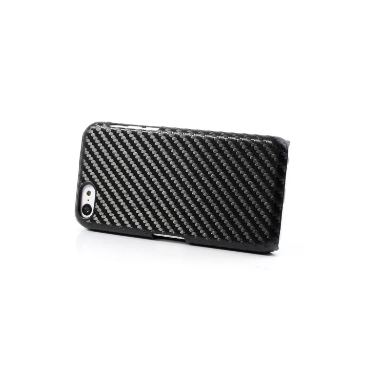 Carbon Fiber Leather Skin Hard Back Case for iPhone 5c - Black
