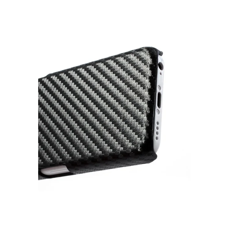 Carbon Fiber Leather Skin Hard Back Case for iPhone 5c - Black