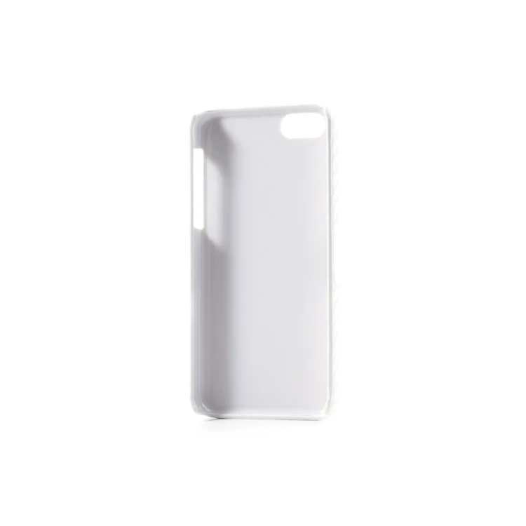 Carbon Fiber Leather Skin Hard Phone Case for iPhone 5c - White