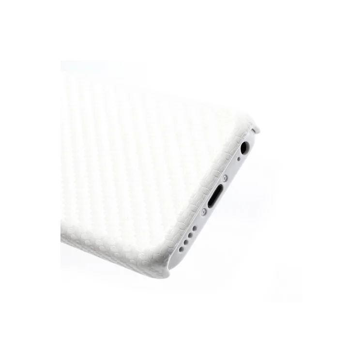 Carbon Fiber Leather Skin Hard Phone Case for iPhone 5c - White