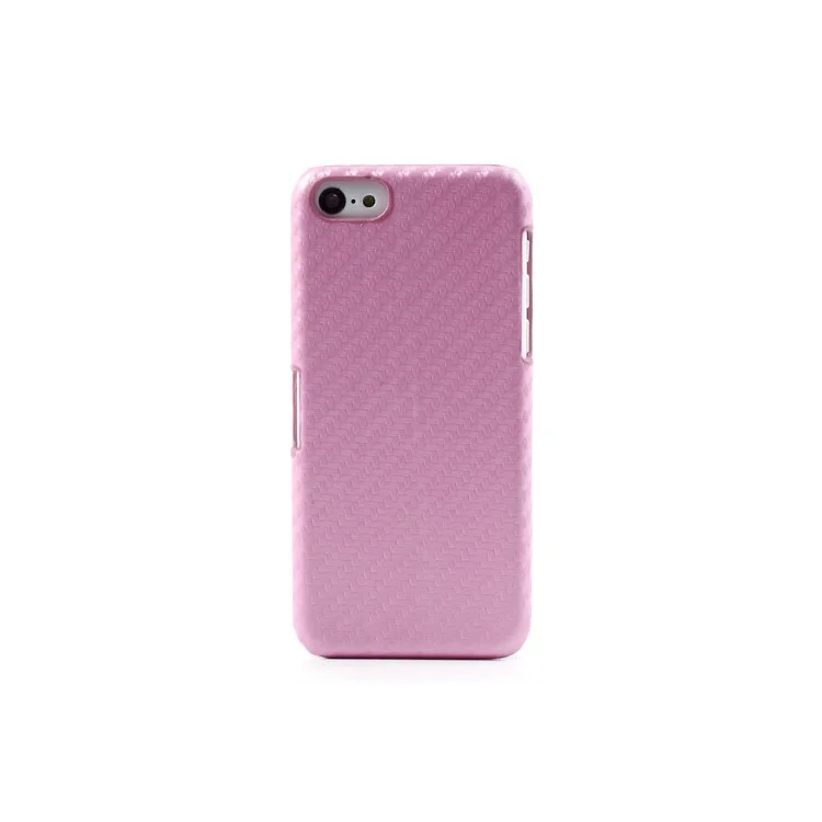 Carbon Fiber Leather Coated for iPhone 5c Hard Shield - Pink