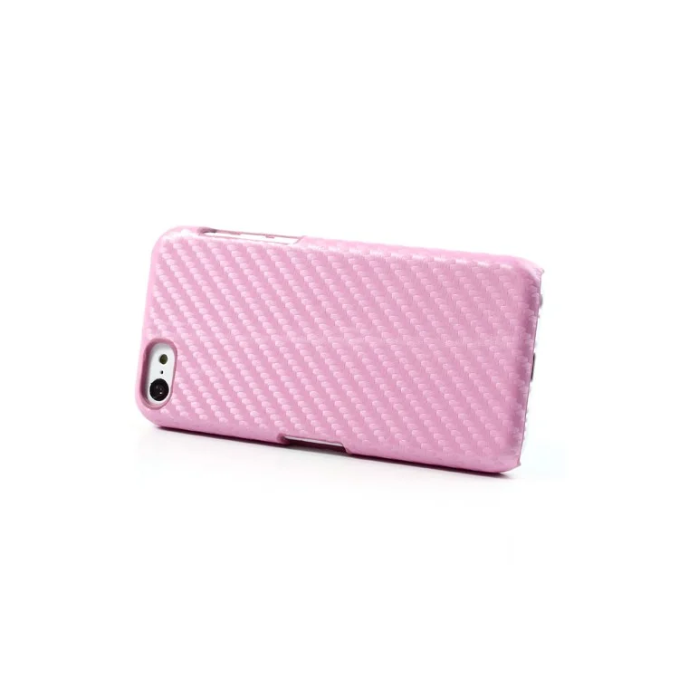Carbon Fiber Leather Coated for iPhone 5c Hard Shield - Pink