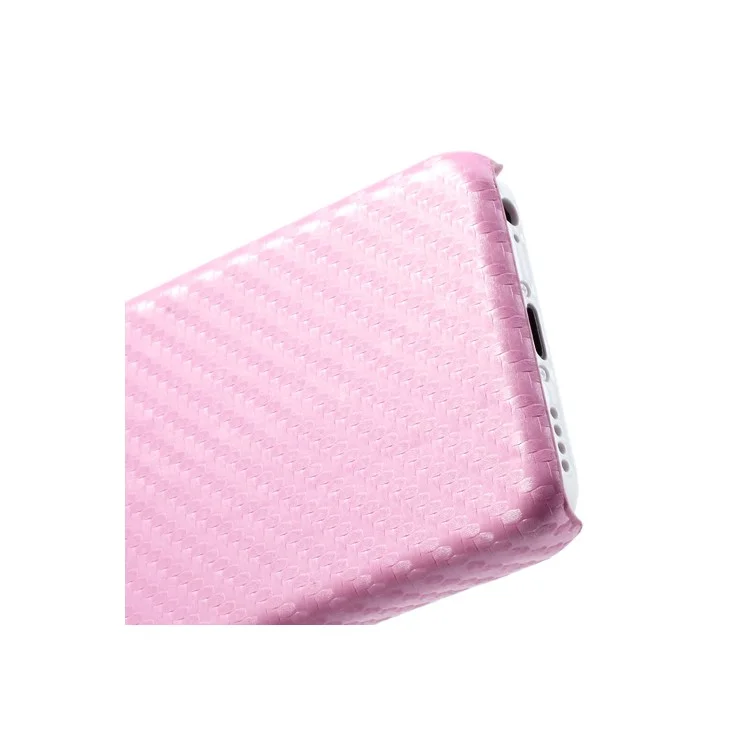 Carbon Fiber Leather Coated for iPhone 5c Hard Shield - Pink