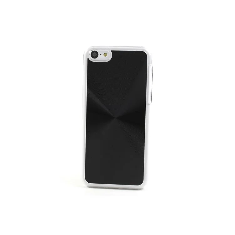 Black Aluminium CD Lines Plastic Case for iPhone 5c
