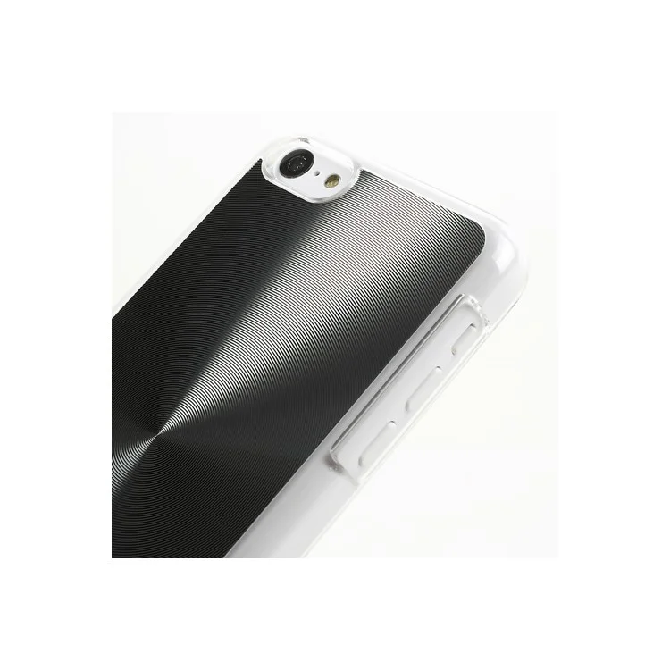 Black Aluminium CD Lines Plastic Case for iPhone 5c