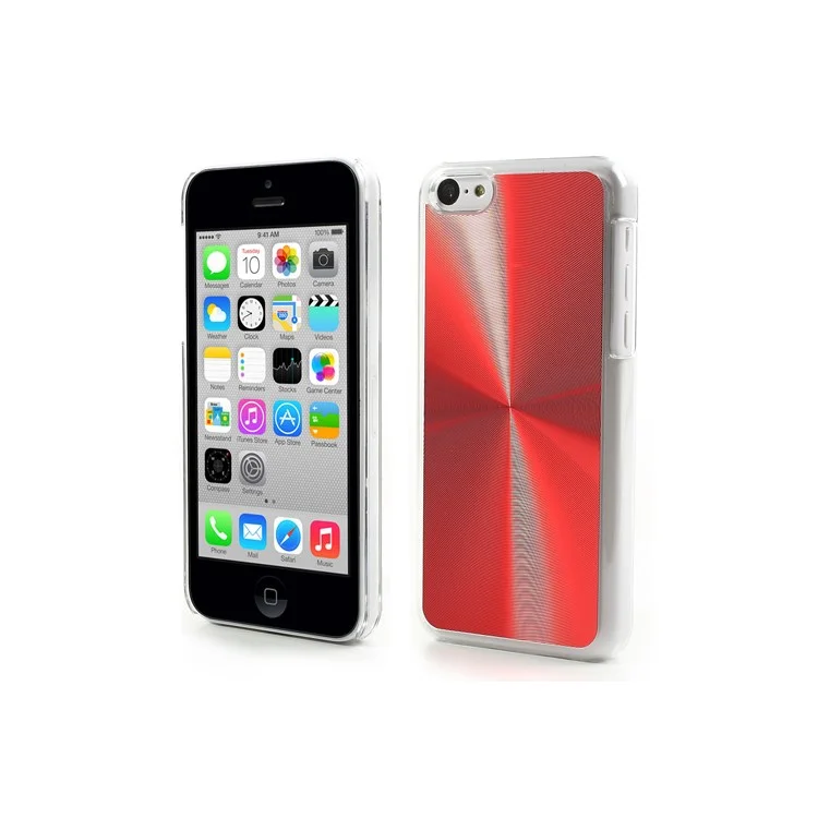 Red CD Lines Aluminium & Plastic Case for iPhone 5c