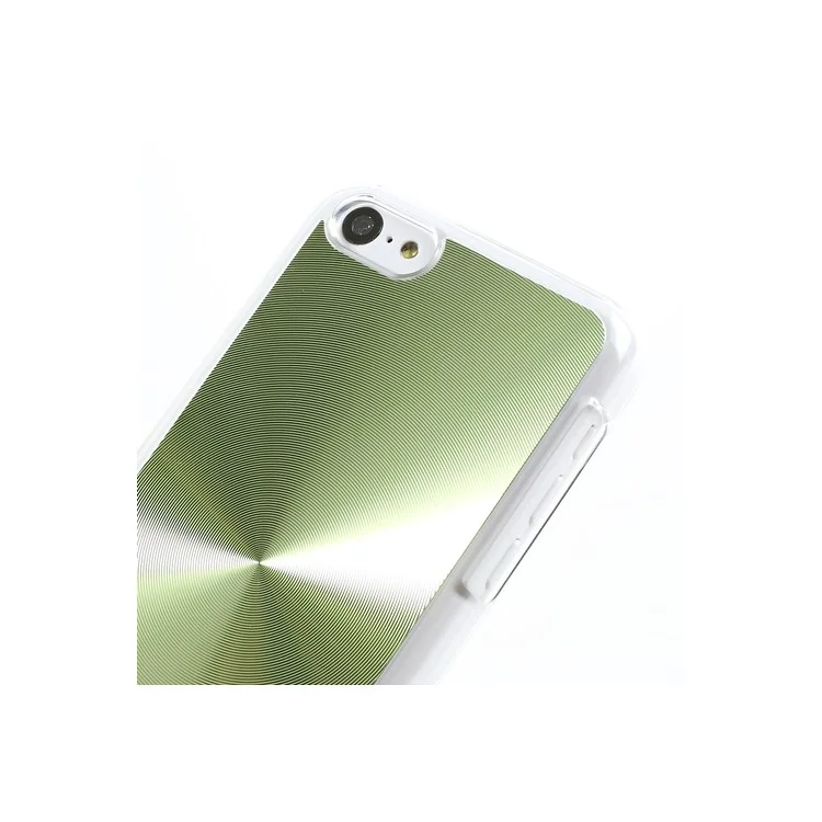 Green CD Lines Aluminium Backplate Plastic Case for iPhone 5c
