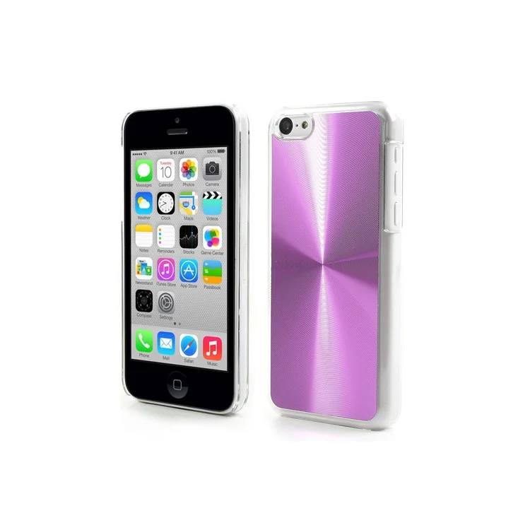 Purple CD Veins Aluminium Backplate Plastic Case for iPhone 5c