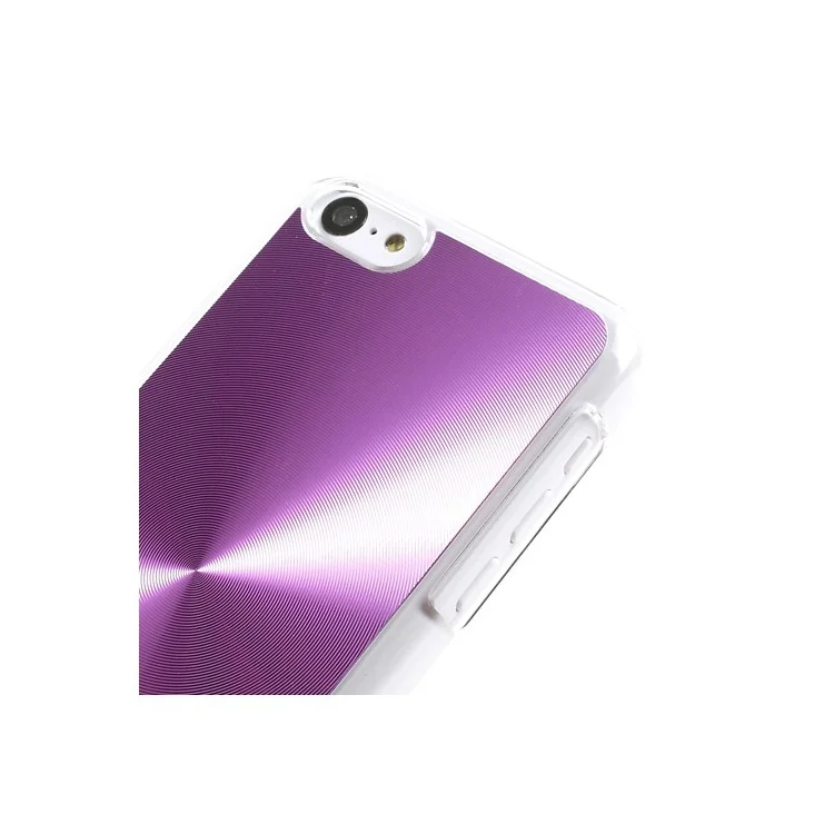 Purple CD Veins Aluminium Backplate Plastic Case for iPhone 5c
