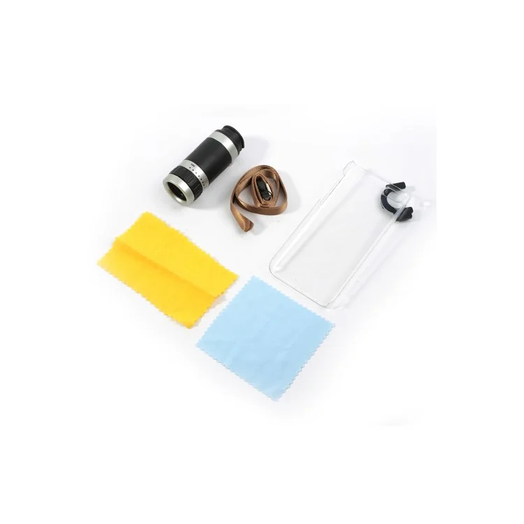 8X Zoom Telescope Camera Lens with Transparent Hard Case for iPhone 5c