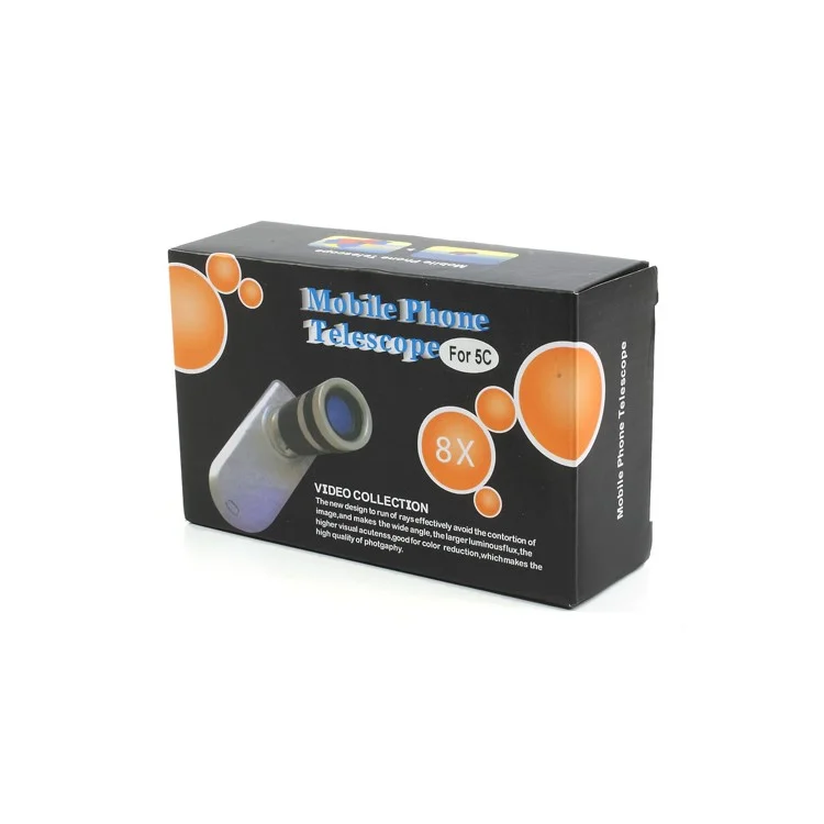 8X Zoom Telescope Camera Lens with Transparent Hard Case for iPhone 5c