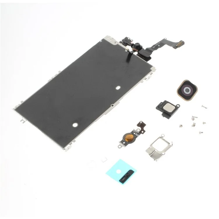 OEM Iron Plate + Home Button + Front Camera with Sensor Flex Cable + Front Camera Holder + Sensor IC Holder + Home Button Flex Cable + Earpiece Mesh + Earpiece + Earpiece Bracket + Screws for iPhone 5