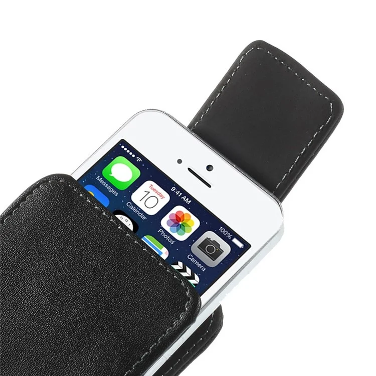 Magnetic Vertical Leather Pouch Case with Belt Clip for iPhone 5s 5