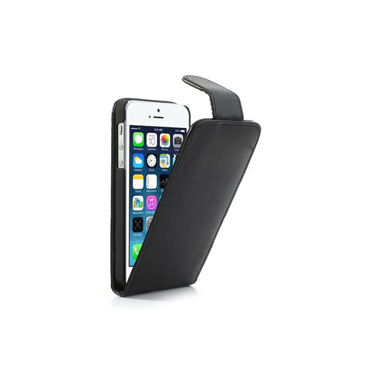 Black Vertical Leather Card Holder Case for iPhone 5 5s