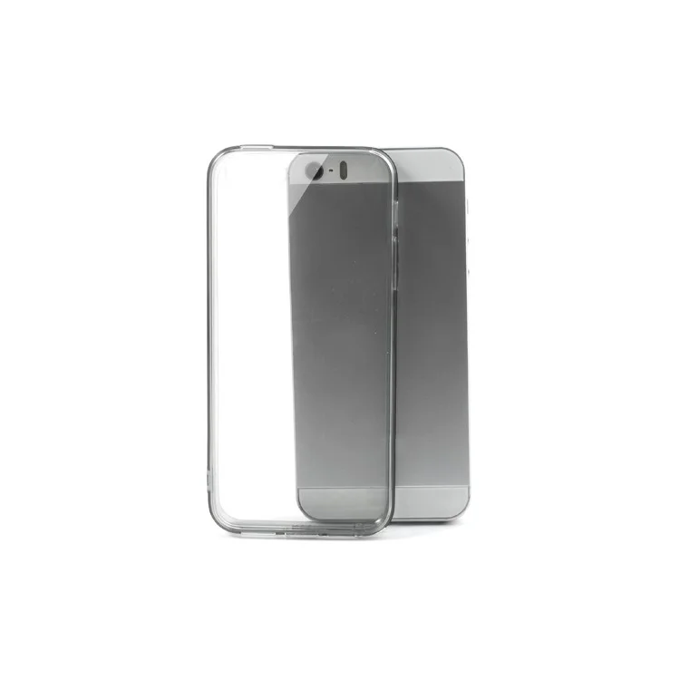 Grey TPU Edges & Crystal PC Skin Case for iPhone 5s 5