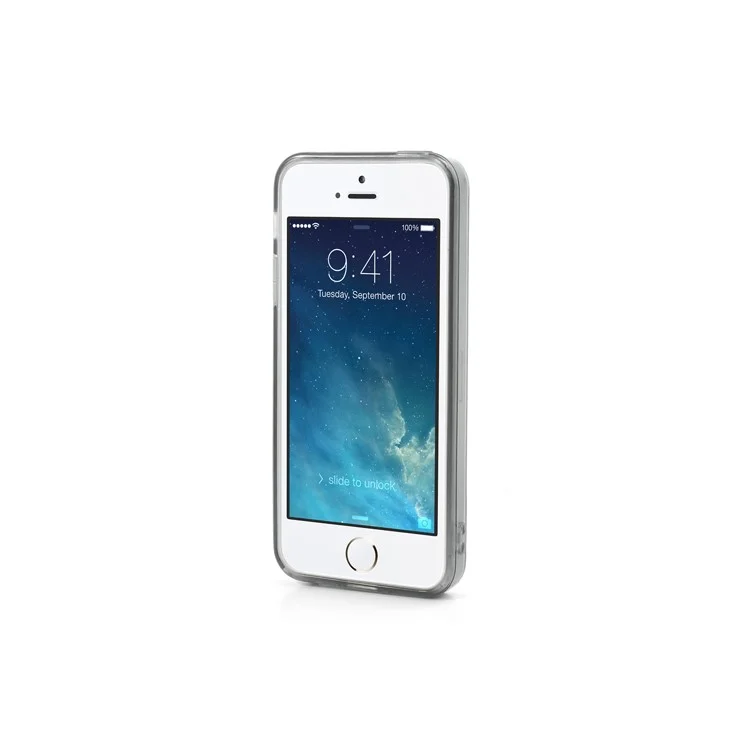 Grey TPU Edges & Crystal PC Skin Case for iPhone 5s 5