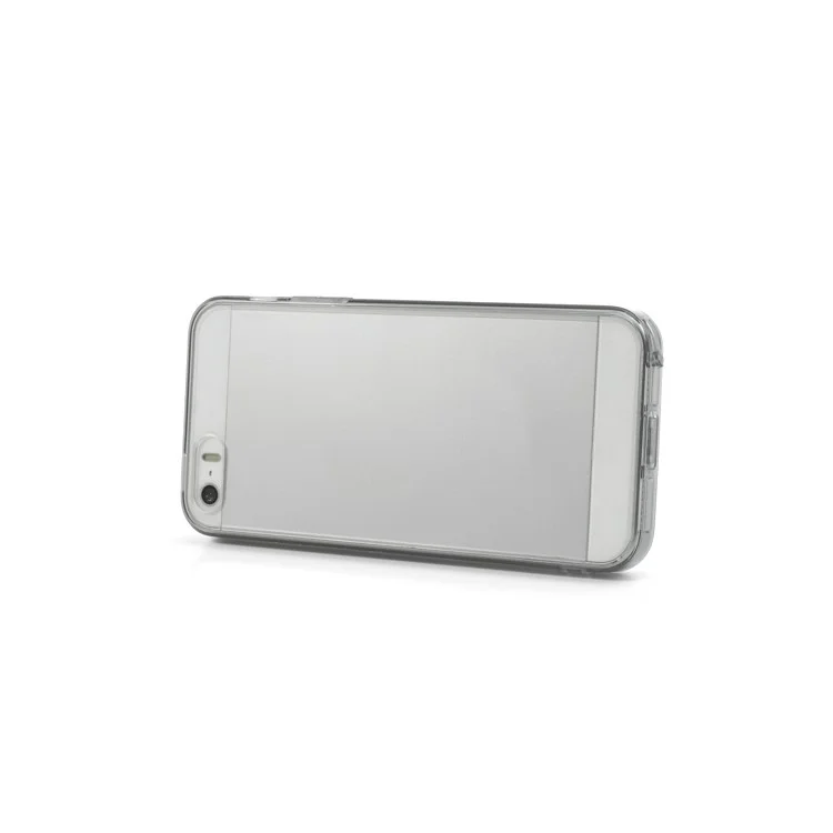 Grey TPU Edges & Crystal PC Skin Case for iPhone 5s 5