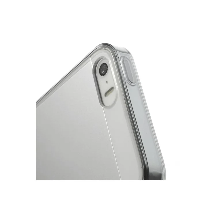 Grey TPU Edges & Crystal PC Skin Case for iPhone 5s 5