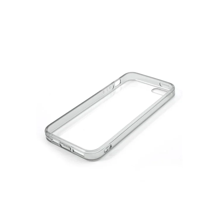 Grey TPU Edges & Crystal PC Skin Case for iPhone 5s 5