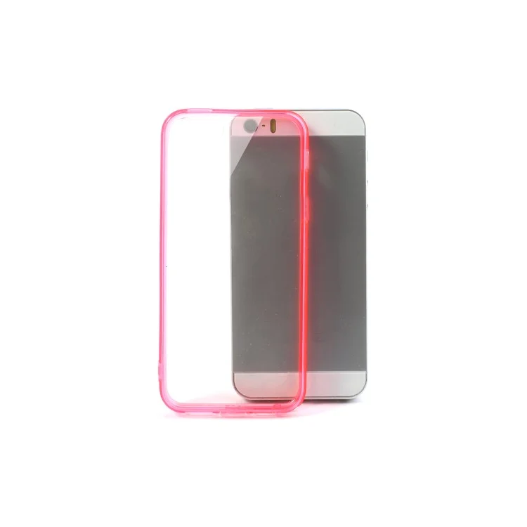 Pink TPU Edges & Crystal Plastic Back Cover for iPhone 5s 5