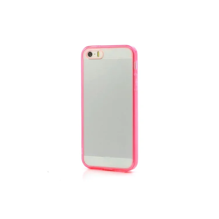 Pink TPU Edges & Crystal Plastic Back Cover for iPhone 5s 5