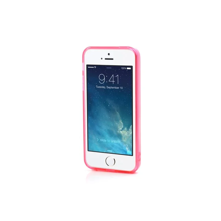 Pink TPU Edges & Crystal Plastic Back Cover for iPhone 5s 5