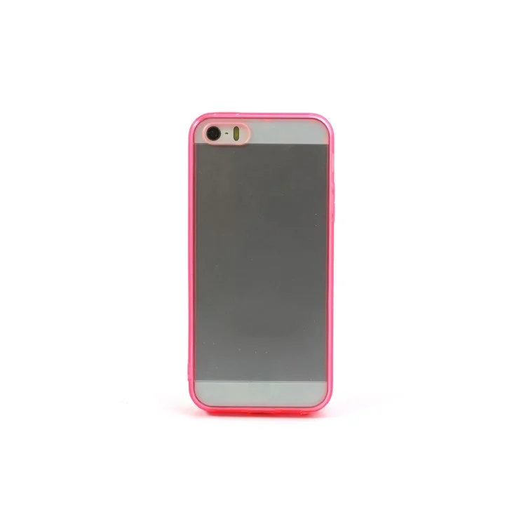 Pink TPU Edges & Crystal Plastic Back Cover for iPhone 5s 5