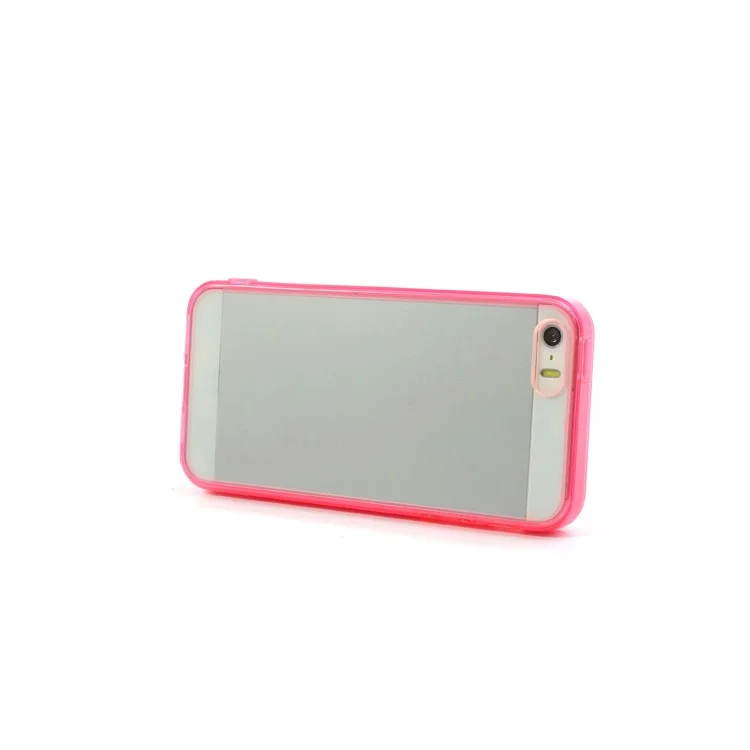 Pink TPU Edges & Crystal Plastic Back Cover for iPhone 5s 5
