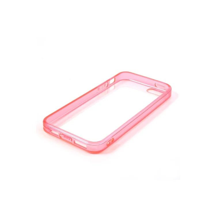Pink TPU Edges & Crystal Plastic Back Cover for iPhone 5s 5