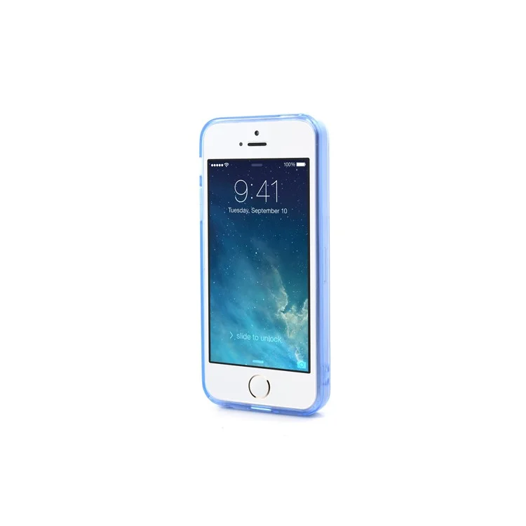 Dark Blue TPU Edges & PC Back Crystal Case for iPhone 5s 5