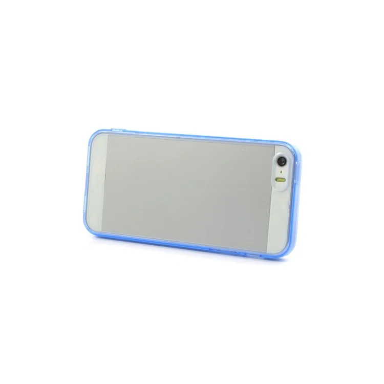 Dark Blue TPU Edges & PC Back Crystal Case for iPhone 5s 5