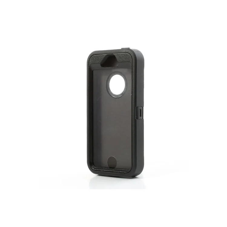 Impact Resistant PC & Silicone Hybrid Case for iPhone 5s 5, with Touchable Front Film - Black