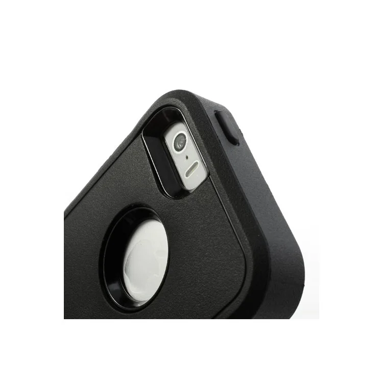 Impact Resistant PC & Silicone Hybrid Case for iPhone 5s 5, with Touchable Front Film - Black