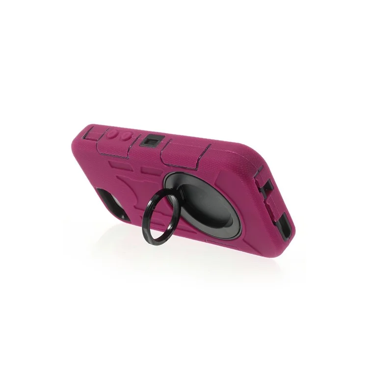 Rose 4-Piece PC & Silicone High Impact Hybrid Case Shell for iPhone 5s 5c 5 w/ Swivel Belt Clip Stand