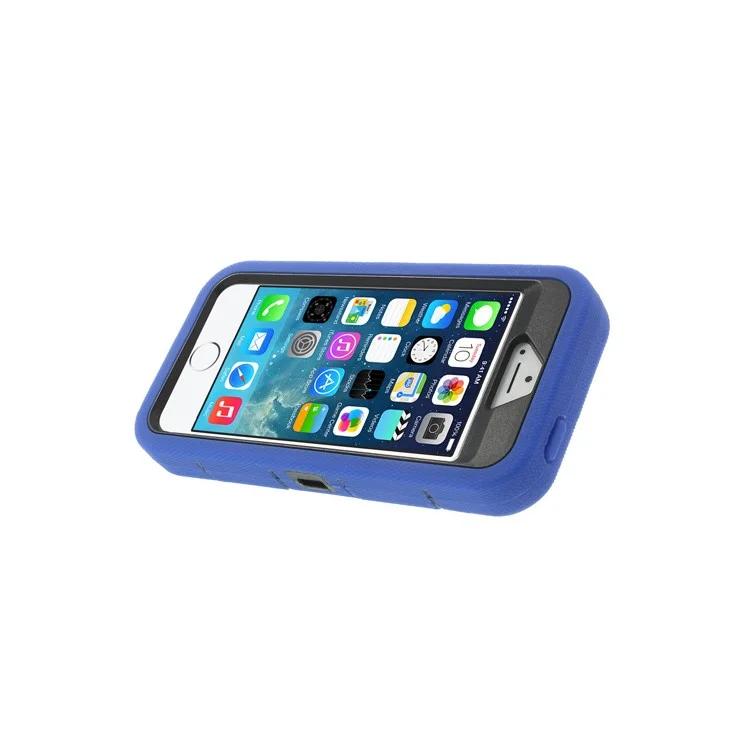 Deep Blue 4-Piece PC & Silicone High Impact Hybrid Cover w/ Swivel Belt Clip Holder for iPhone 5s 5c 5