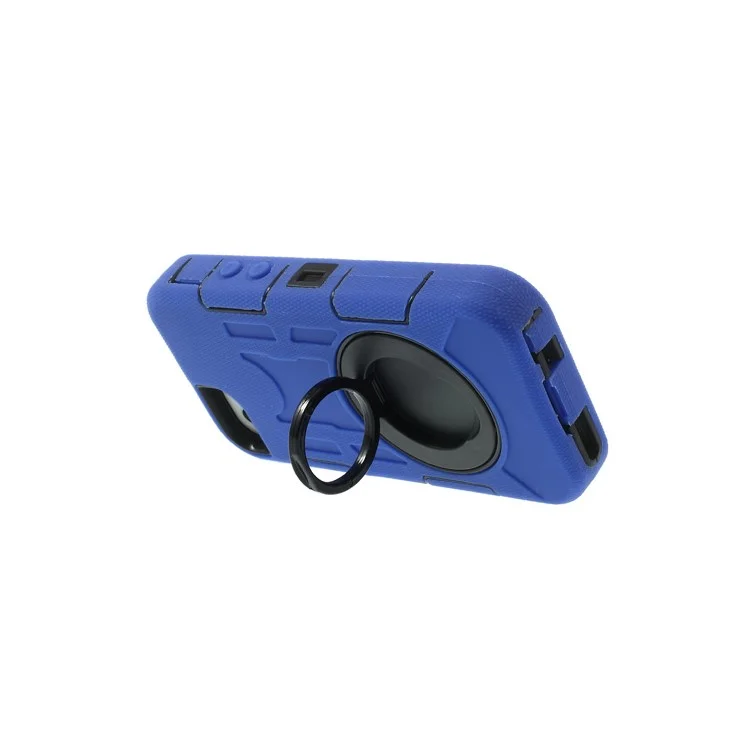Deep Blue 4-Piece PC & Silicone High Impact Hybrid Cover w/ Swivel Belt Clip Holder for iPhone 5s 5c 5