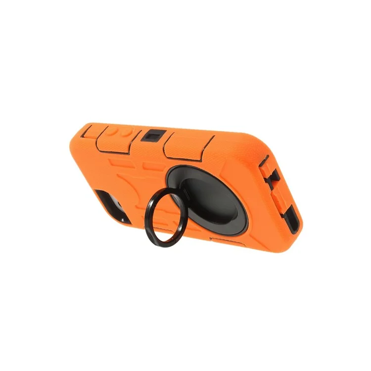 Orange 3-Piece PC & Silicone for iPhone 5s 5c 5 High Impact Combo Armor Case w/ Stand