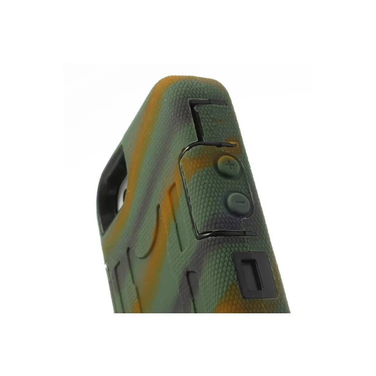 Camouflage 3-Piece PC & Silicone for iPhone 5s 5c 5 High Impact Armored Case w/ Stand