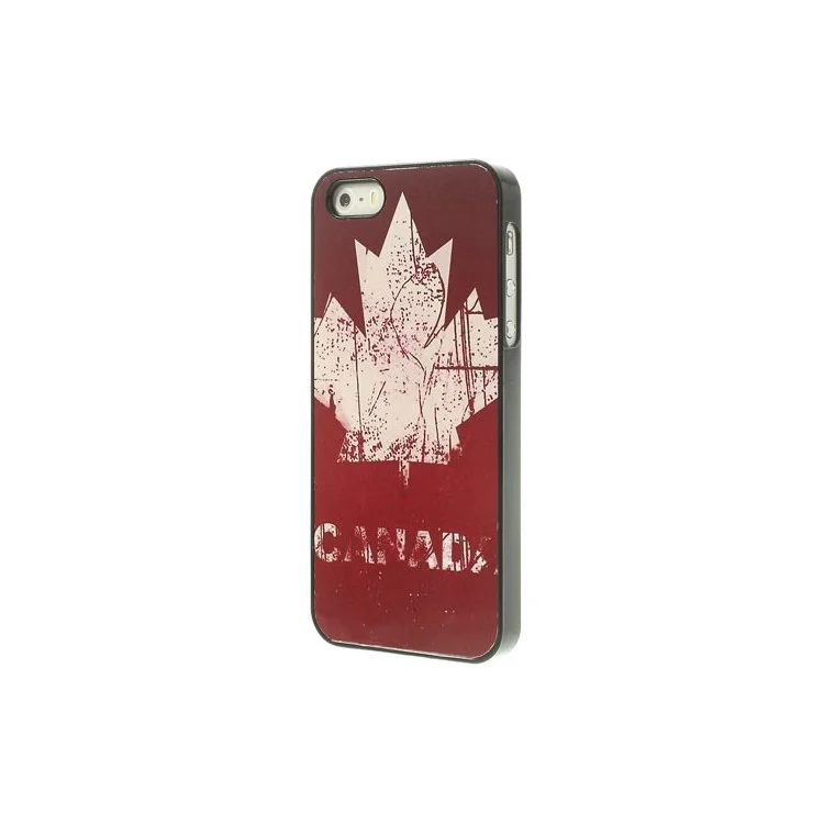 Canada Maple Leaf Retro Pattern Glossy Aluminum Hard PC Case for iPhone 5 5s
